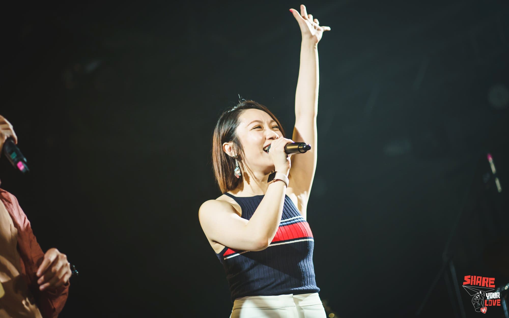 Solo vocal on stage